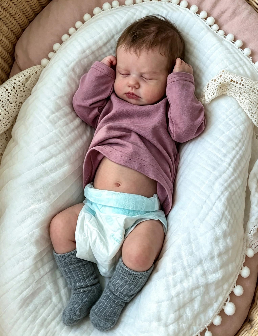 Zero pam Baby Reborn 48 cm, für Mädchen, realistisch, Babys, die echt Aussehen, kompletter Körper mi