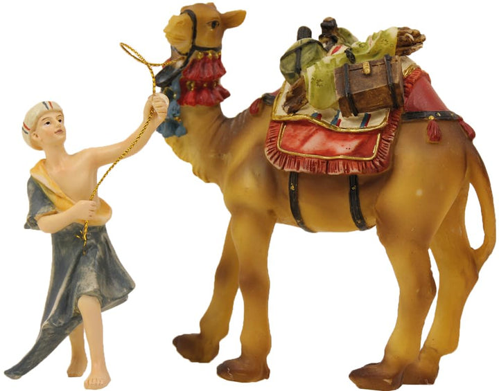 FADEDA 2X JOK: Kamel mit Treiber/Höhe:12 cm/handbemalt/detailgetreue Krippen Figuren - Weihnachten T