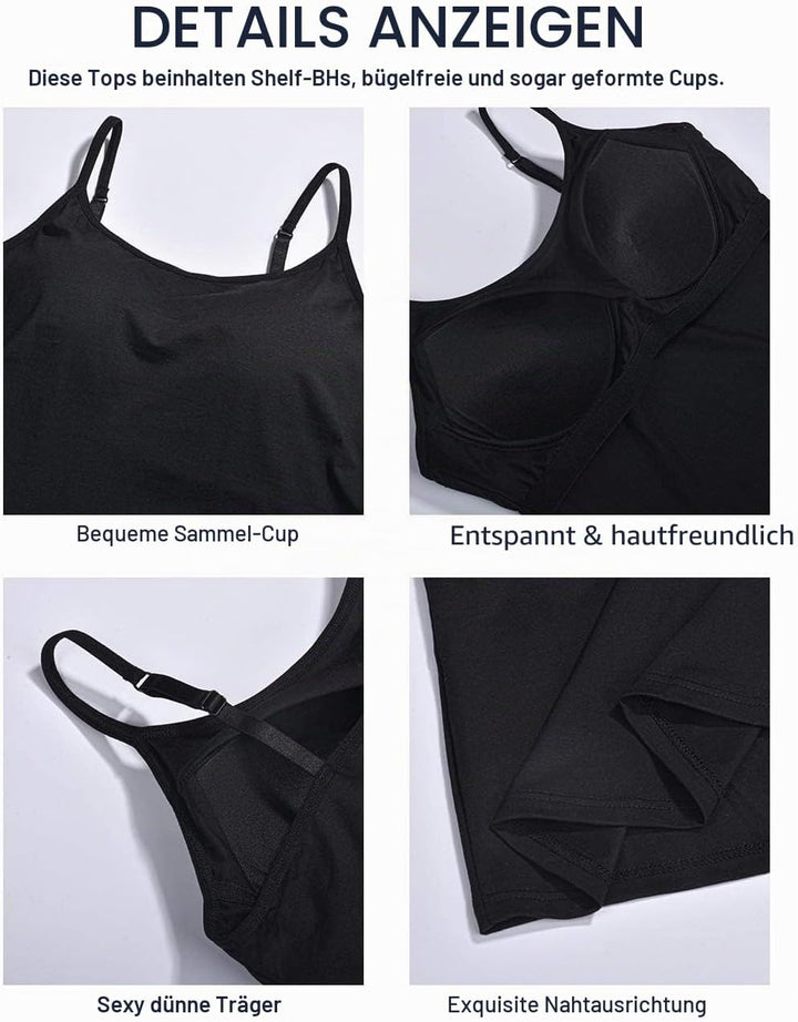 STARBILD Damen Unterhemd, S-4XL L Schwarz-weiss-grau, L Schwarz-weiss-grau