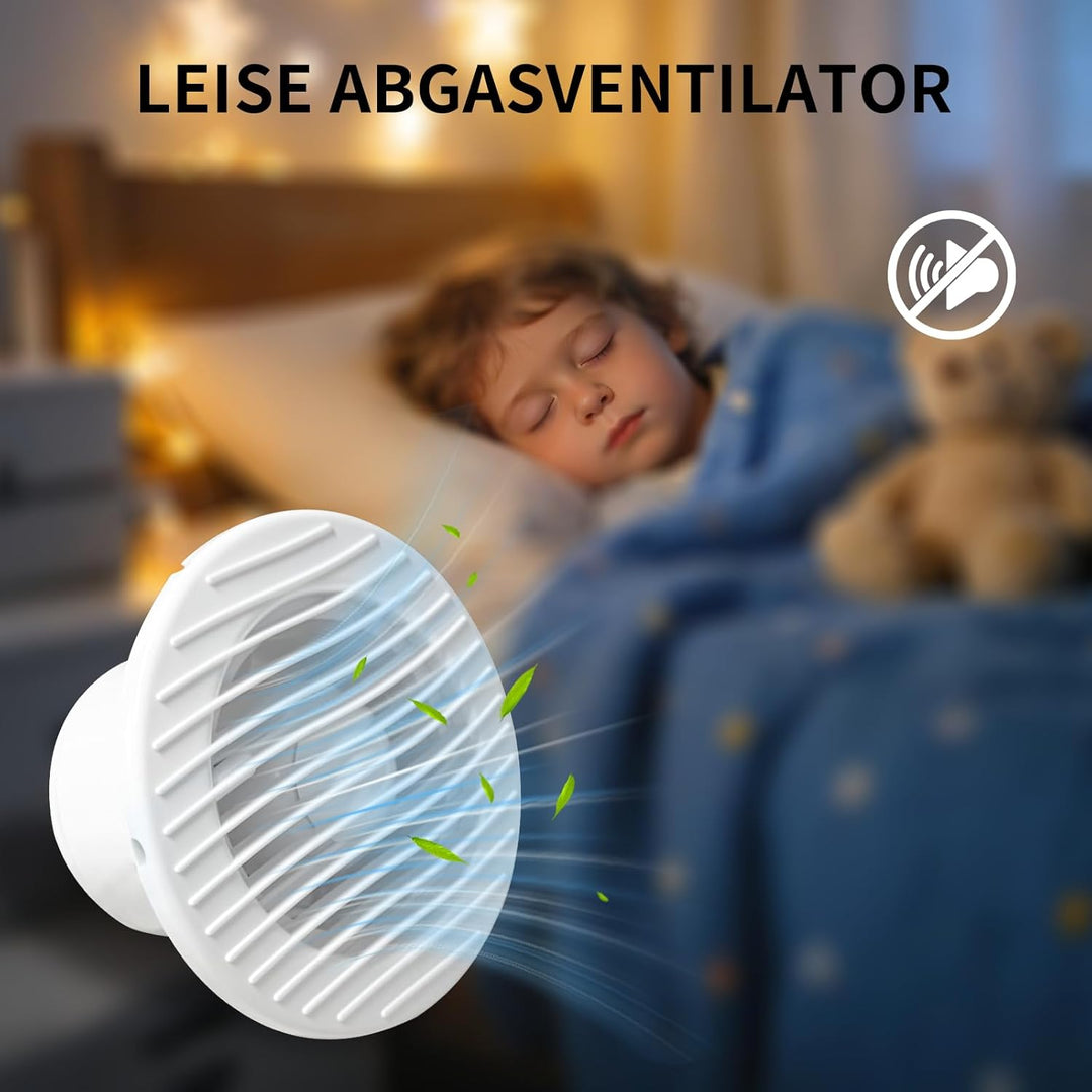 FanGoFast Badlüfter 100mm, Leistungsstarker Abluftventilator mit Rückstauklappe, Wasserdicht 14W Ene