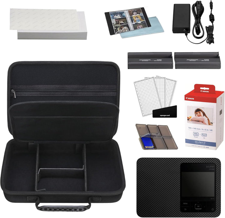 BOVKE Aufbewahrungsbox kompatibel mit Canon SELPHY CP1500 Compact Photo Printer, Extra Platz für Can