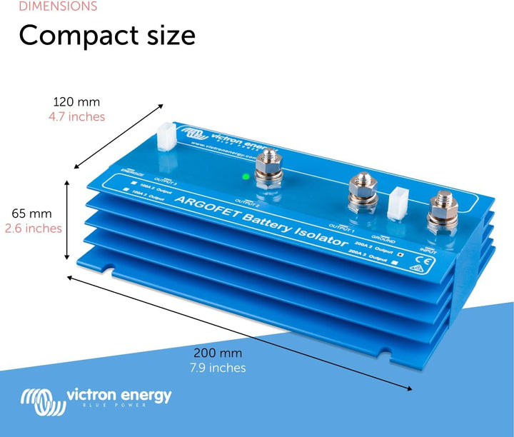 Victron Energy ArgoFET Batterietrenner 200-2AC (2 Batterien 200 Amp), Einzelhandel STANDARD, STANDAR