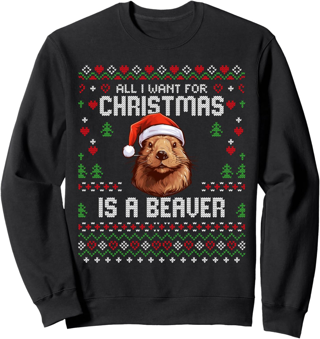 Christmas Biber Ugly Xmas Sweater Christmas Beavers Lover Sweatshirt