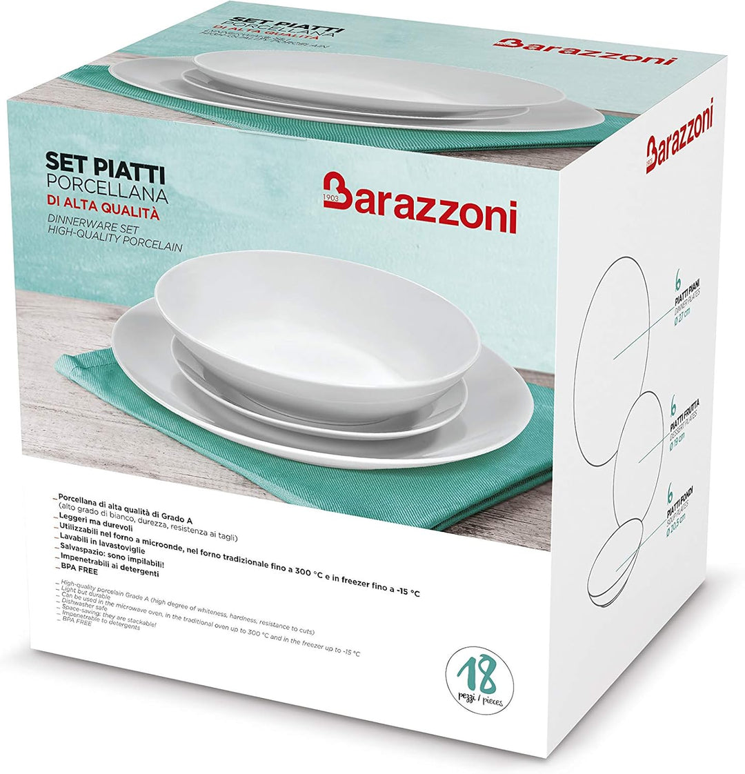 Barazzoni, Teller-Set, 18-teilig, 6 Sitzplätze, Schleife, Schleife