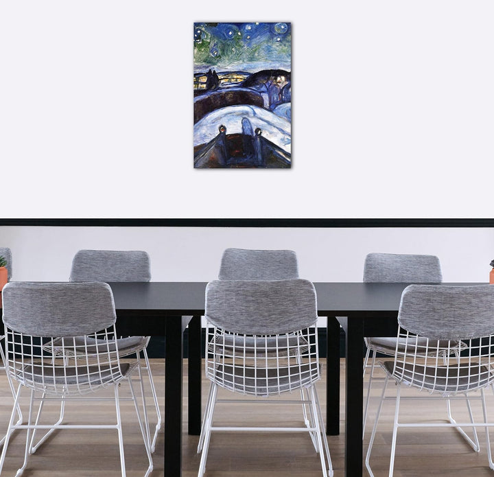 Printed Paintings Leinwand (80x120cm): Edward Munch - Sternennacht 80x120 cm, 80x120 cm