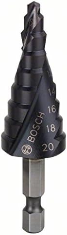 Bosch Professional Stufenbohrer HSS-AlTiN mit 1/4"-Sechskantschaft (Ø 4-20 mm, 9 Stufen, Zubehör für