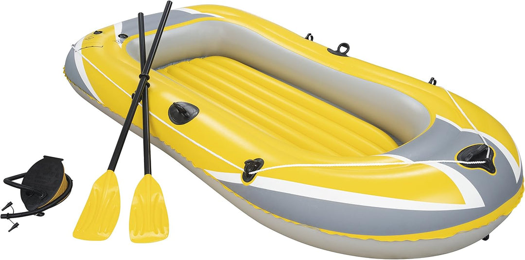 Bestway Hydro-Force Raft Set Boot 255x127 cm mit Blasebalg und 2 Rudern 228 x 121 cm, 228 x 121 cm
