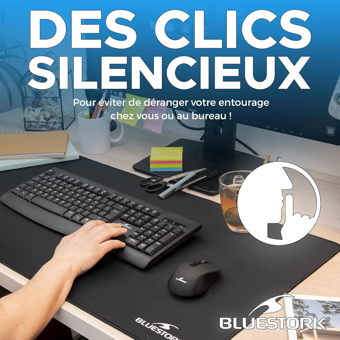 BlueStork - Kabellose Tastatur, wiederaufladbar, kabellose Tastatur mit 12 Tasten, Multimedia, ergon