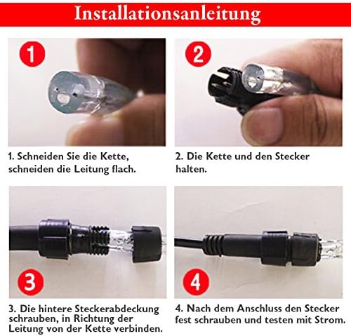 Herrselsam 40M 960 LEDS Lichterschlauch Aussen Weiss Lichtschlauch 8 Modi mit Memory-Funktion LED Li