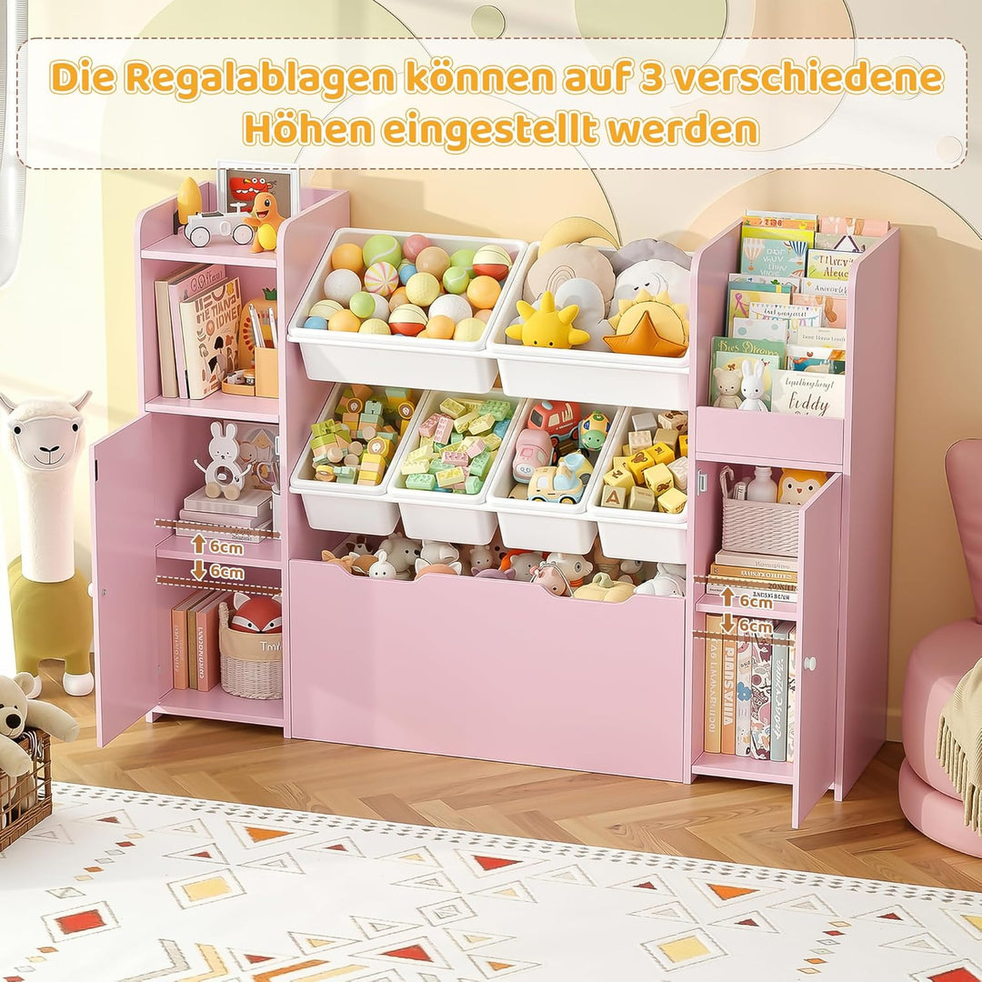 FOREHILL Kinderregal mit 7 Boxen, Kinderzimmer Möbel, Bücherregal Kinder | Kinderregal, Spielzeug Au