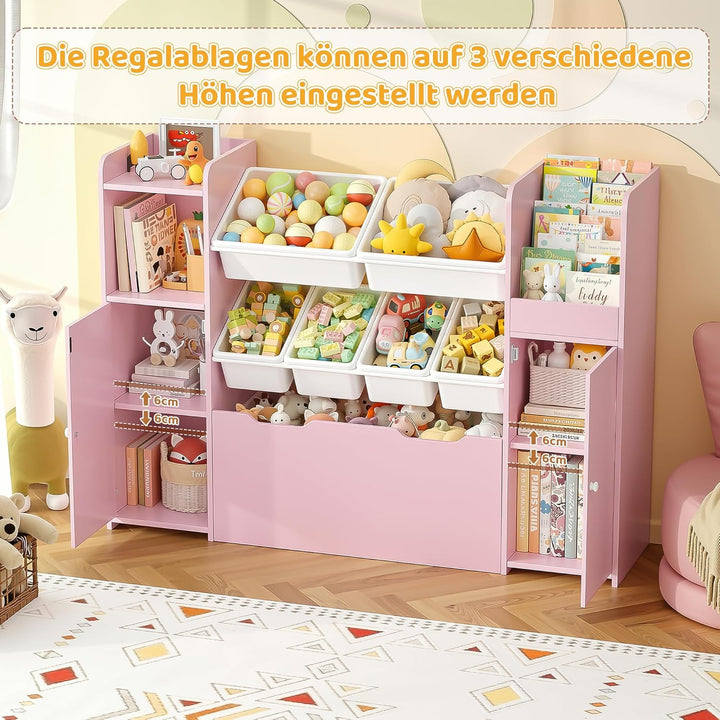 FOREHILL Kinderregal mit 7 Boxen, Kinderzimmer Möbel, Bücherregal Kinder | Kinderregal, Spielzeug Au