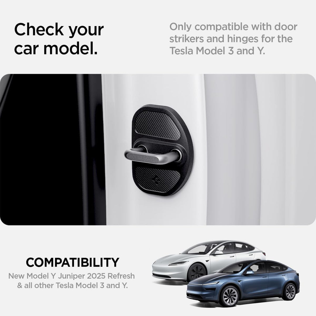 Spigen Tesla Model Y Juniper 2026 und Model 3 (~2023) Türschlossabdeckung, 4 Stücke Door Lock Cover