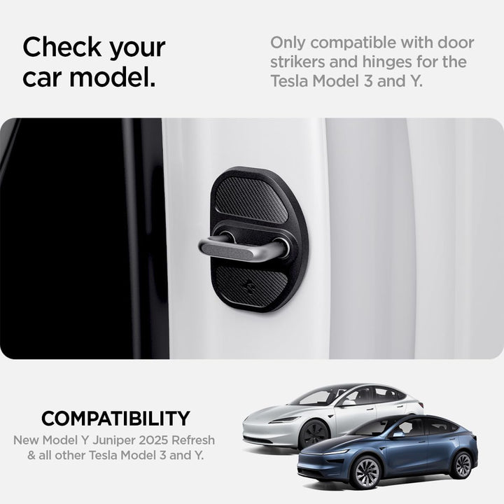 Spigen Tesla Model Y Juniper 2026 und Model 3 (~2023) Türschlossabdeckung, 4 Stücke Door Lock Cover