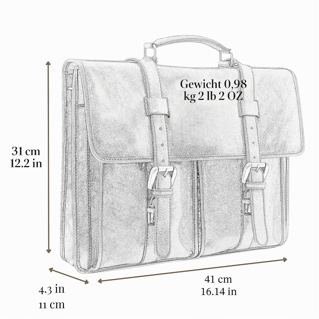 Time Resistance Leder Aktentasche Handgefertigte Umhängetasche Laptop Tasche für bis zu 15 Zoll Lapt