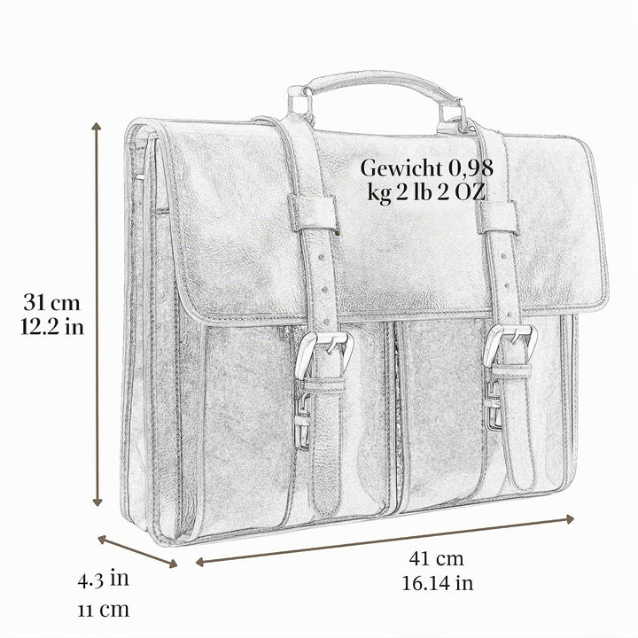 Time Resistance Leder Aktentasche Handgefertigte Umhängetasche Laptop Tasche für bis zu 15 Zoll Lapt