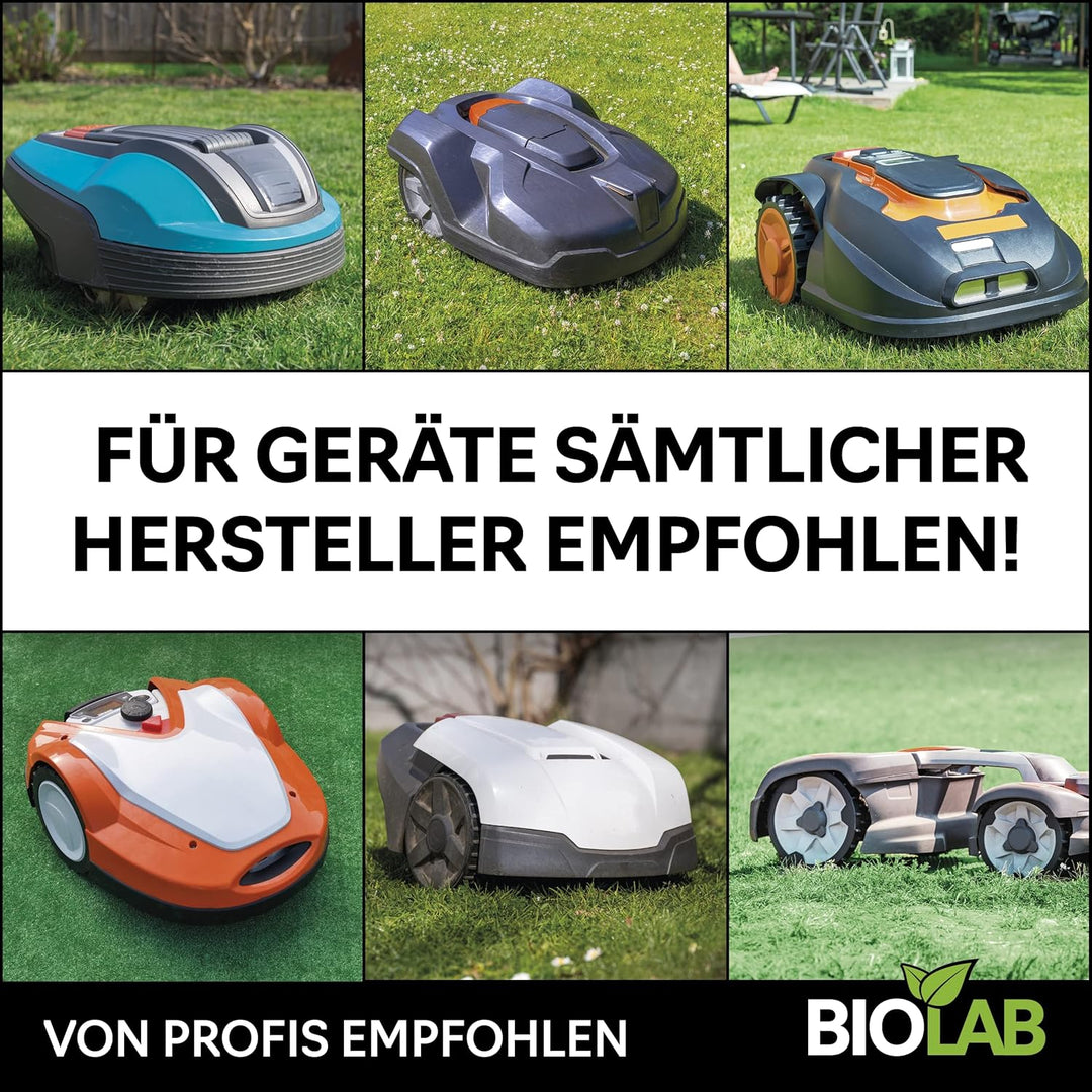 BIOLAB Bio Mähroboter Reiniger (1000 ml Konzentrat) zur Rasenmäher Roboter Reinigung, passend für Ga