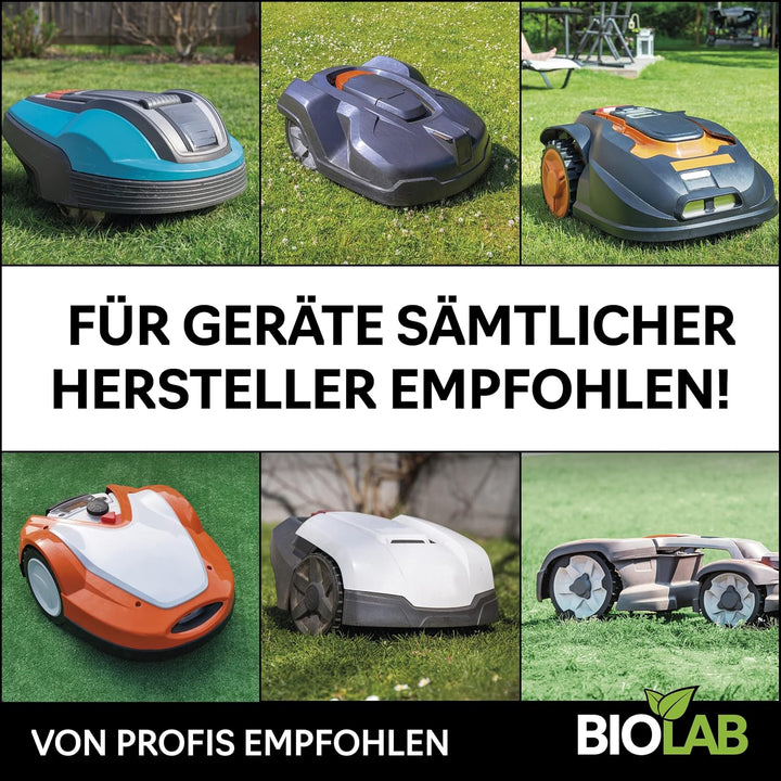 BIOLAB Bio Mähroboter Reiniger (1000 ml Konzentrat) zur Rasenmäher Roboter Reinigung, passend für Ga