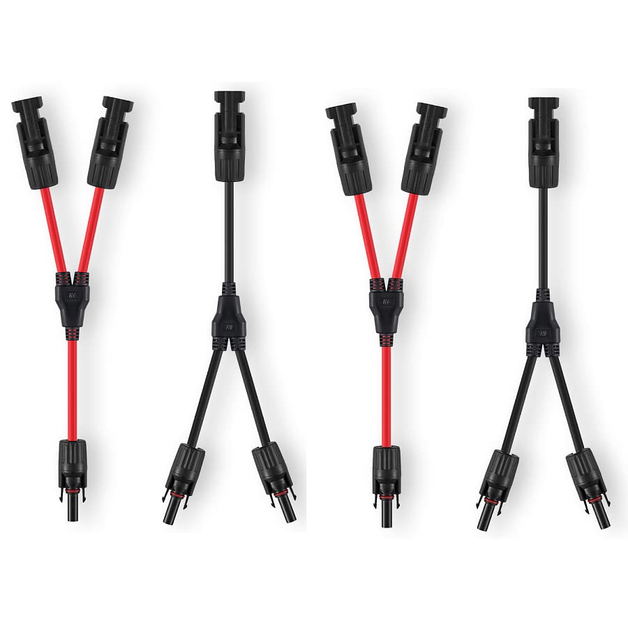 GENORTH 6 mm² Solarkabel Y-Verteiler 2 Paar,MMF/FFM Solarpanel Y Stecker 10AWG Y Stecker Fotovoltaik