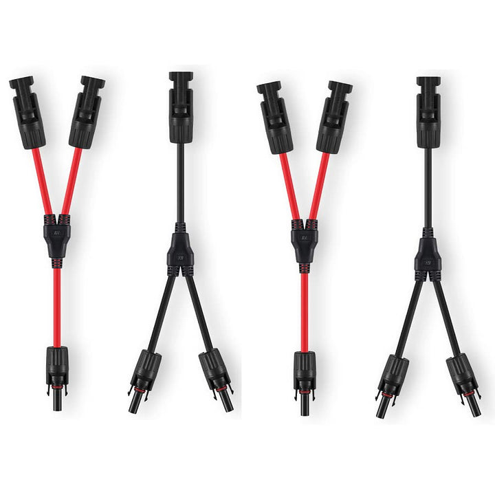 GENORTH 4 mm² Solarkabel Y-Verteiler,2 Paar Solarpanel Y Stecker 1Y2 12AWG Y Stecker Fotovoltaik Kab