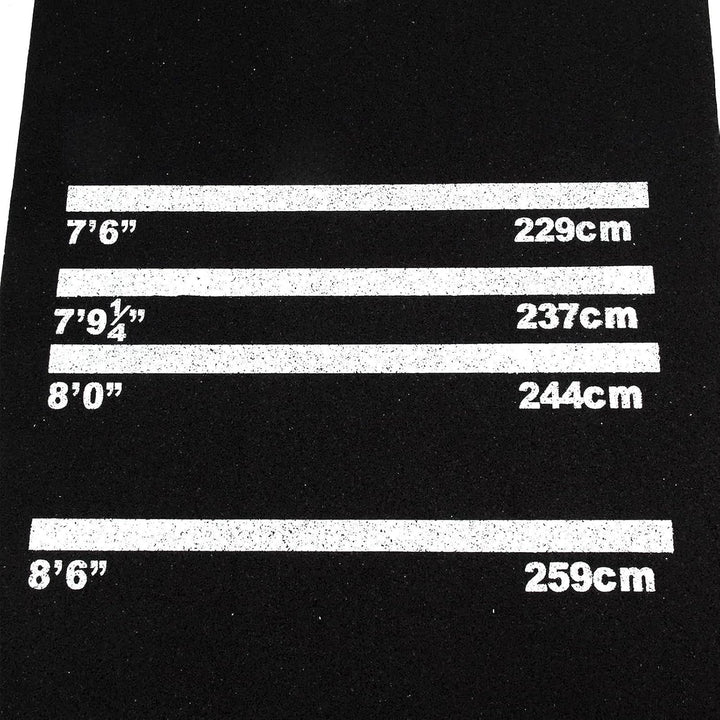 Dart Matte | rutschfeste Schutzmatte mit Stossdämpfung - mit 4 Wurfabständen 300x34 cm Dartteppich -