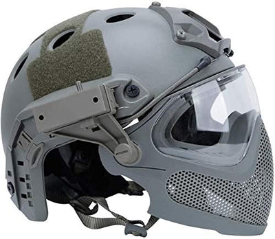 Taktischer Airsoft PJ Helm F22, EIN Integral-Schutzhelm Mit Abnehmbarer Maske Und Brille, Outdoor-Re