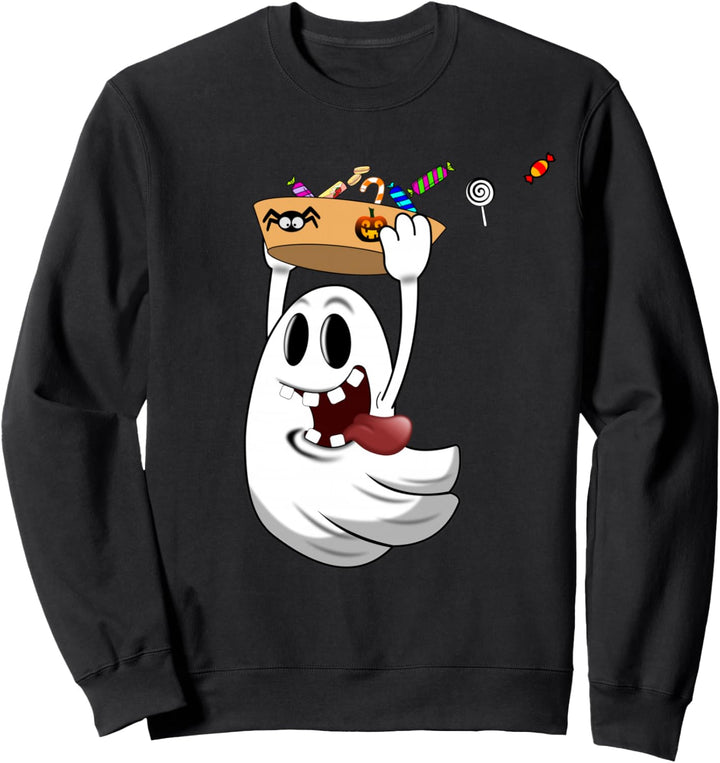Cooles Motiv ohne Kostüm mit Süssigkeiten an Kinder Halloween Sweatshirt