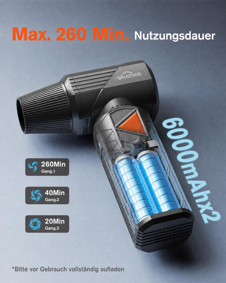 WHATOOK W02 Pro Elektrisches Staubgebläse, 100m/s Electric Air Duster, 100-stufig einstellbares PC R