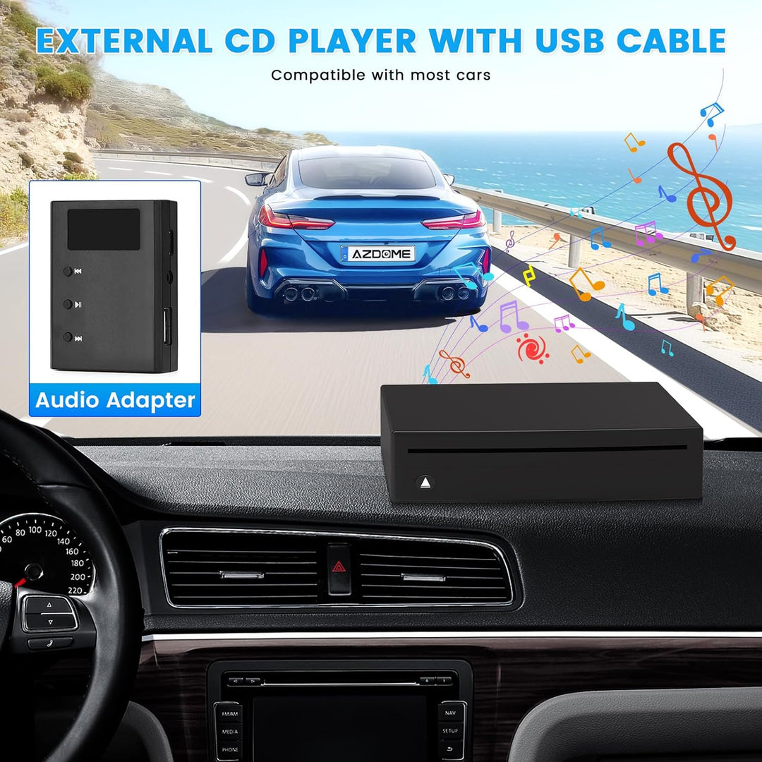 Lnopever CD Player Auto USB Anschluss,USB 2.0-Schnittstelle Autoradio CD/DVD Dish Box Player Externe