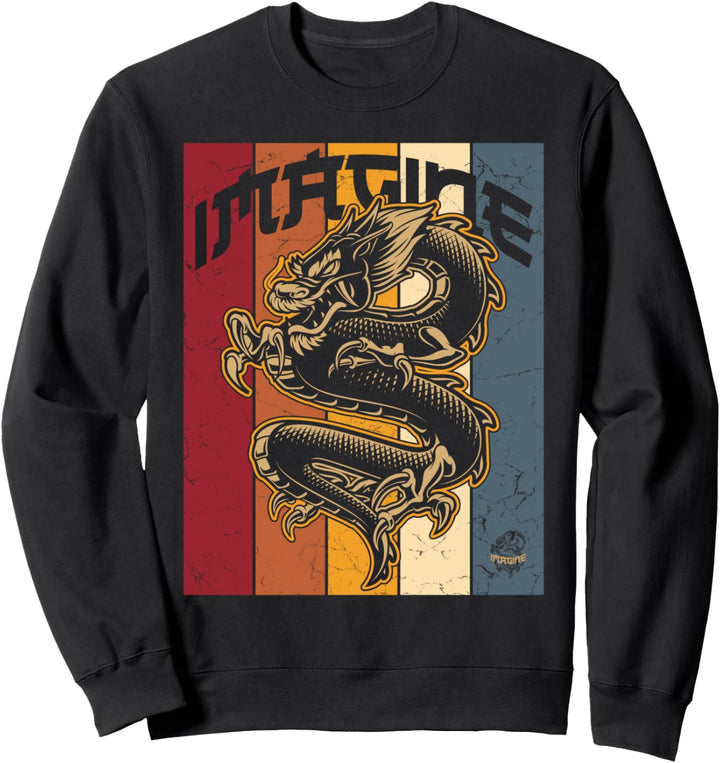 Imagine Dragon Shirt Cool Retro Vintage Chinesischer Drachen Sweatshirt