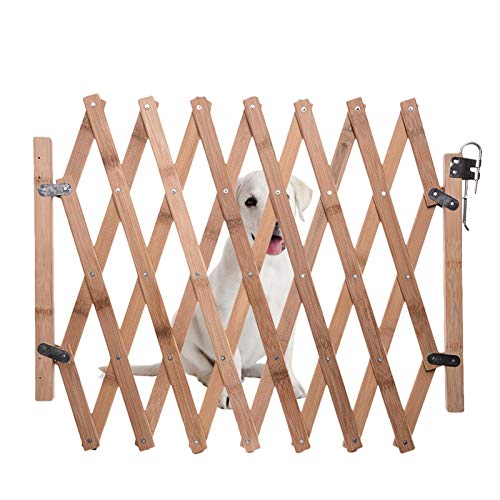 Pet Gate Pet Fence, Indoor Outdoor Pet Gate, Retractable Pet Gate, Expandable Dog Fence, Wooden Mesh
