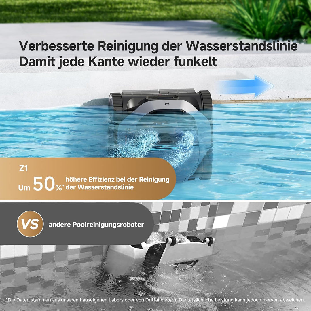 dreame Poolroboter Z1, Poolroboter Boden und Wand, 30,000 LPH, 240 Min. Akkulaufzeit, Hightech-Poole