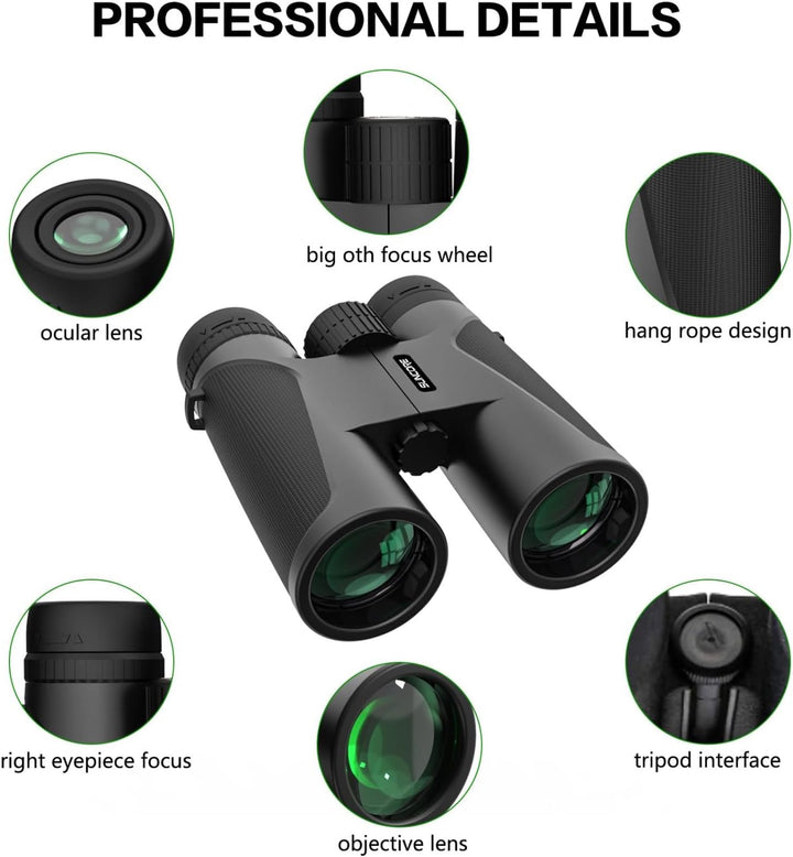 Yongheng 12x42 HD Binoculars Professional,fernglas Erwachsene wasserdicht,für Vogelbeobachtung, für