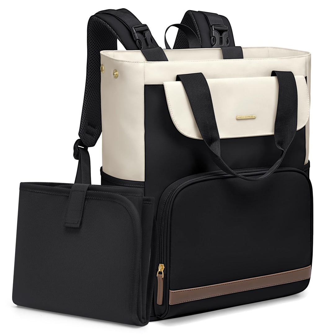 GOLF SUPAGS 25L Baby Wickelrucksack mit Tragbarer Wickelauflage und Kinderwagengurte, Lsoliertes Lun