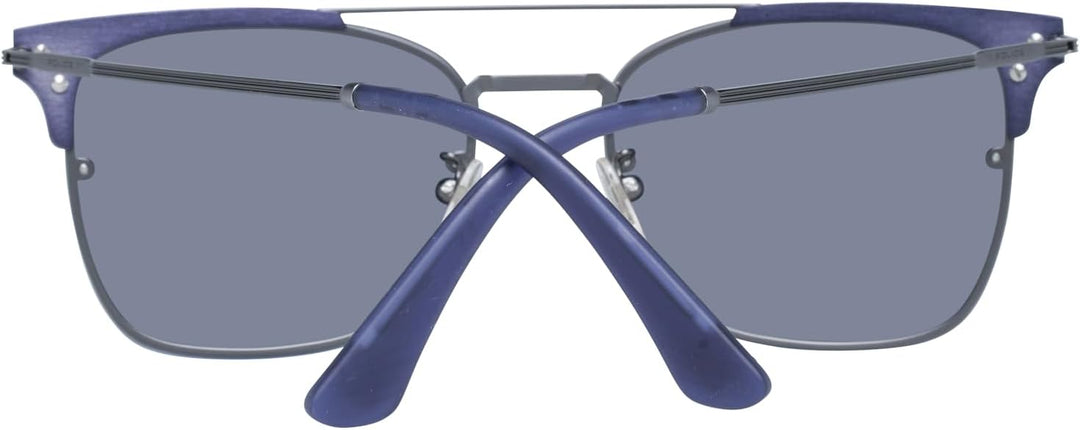 Police Unisex Highway Two 3 Sunglasses, Gunmetal Mat-Bleu Mat, 56