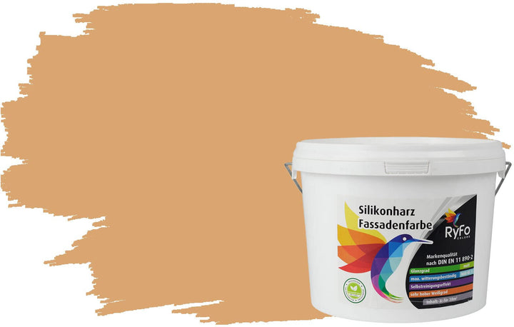 RyFo Colors Silikonharz Fassadenfarbe Lotuseffekt Trend Amaretto 3l - bunte Fassadenfarbe, weitere B