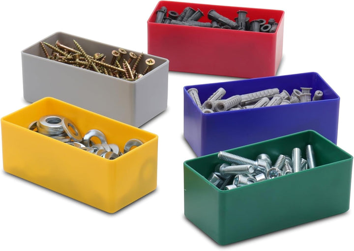 1a-TopStore 25 Stück Einsatzkasten E40/3, 99x49x40 mm,farblich sortiert, aus Polystyrol, Industrieno