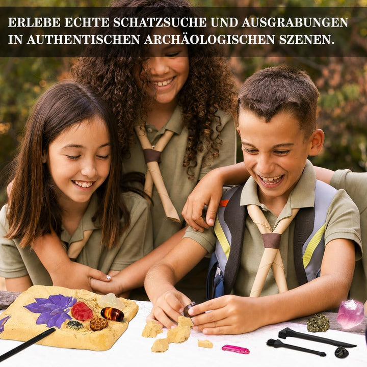 Mein erstes Mega ausgrabungsset für Kinder, 15 echte Kristalle und Edelsteine ausgraben, STEM Wissen