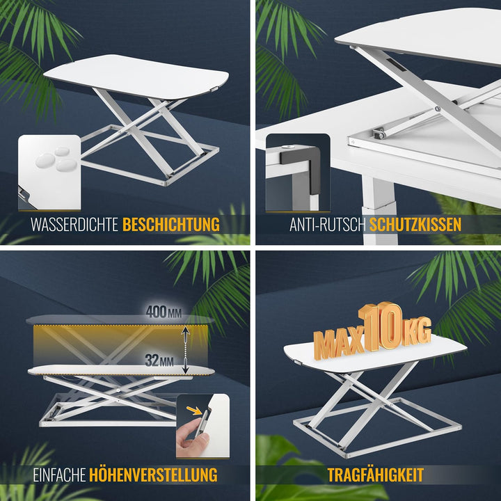 RICOO Schreibtischaufsatz Höhenverstellbar Ergonomisch Stehschreibtisch Aufsatz Tischaufsatz TS1111