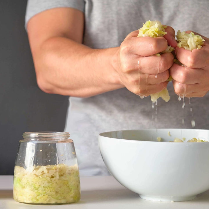 Gärglas mit 1-Wege-Luftablassöffnung - 1 Liter 2er-Pack Lebensmittelecht Fermentierglas für Kefir, K