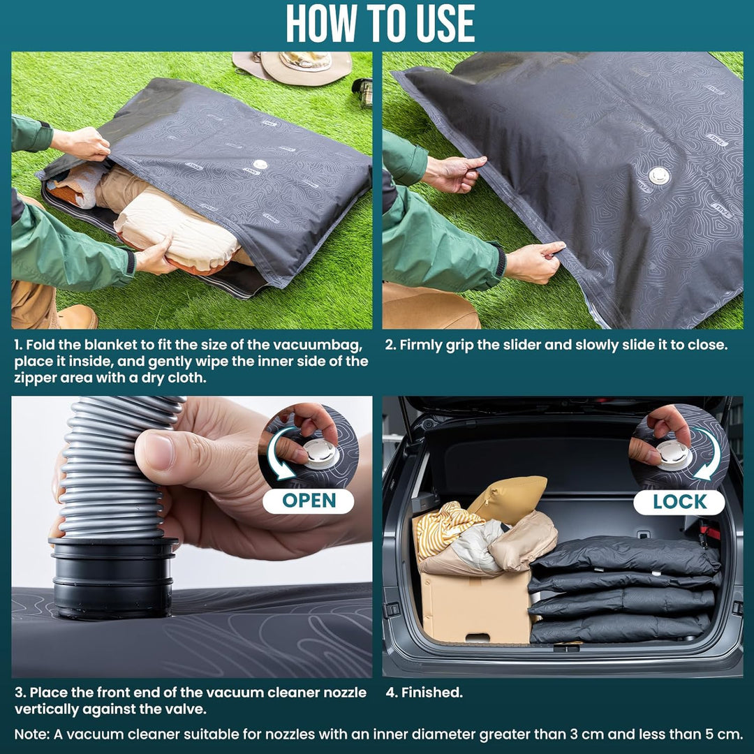 TAILI Vakuumbeutel für Outdoor Reisen 5 Stück Extra Grosse 100 X 74 CM Vakuumierbeutel für für Reise