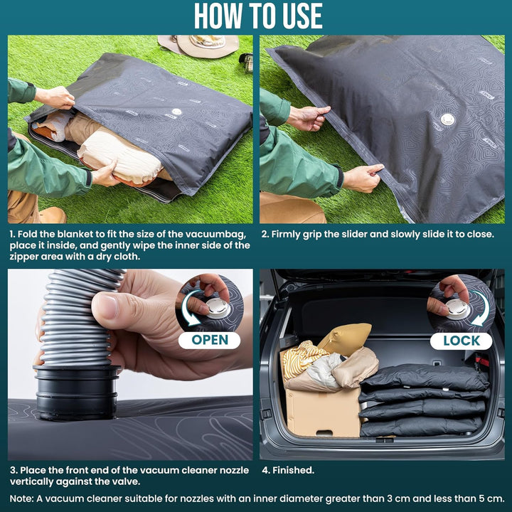 TAILI Vakuumbeutel für Outdoor Reisen 4 Stück Extra Grosse 100 X 74 CM Vakuumierbeutel für für Reise