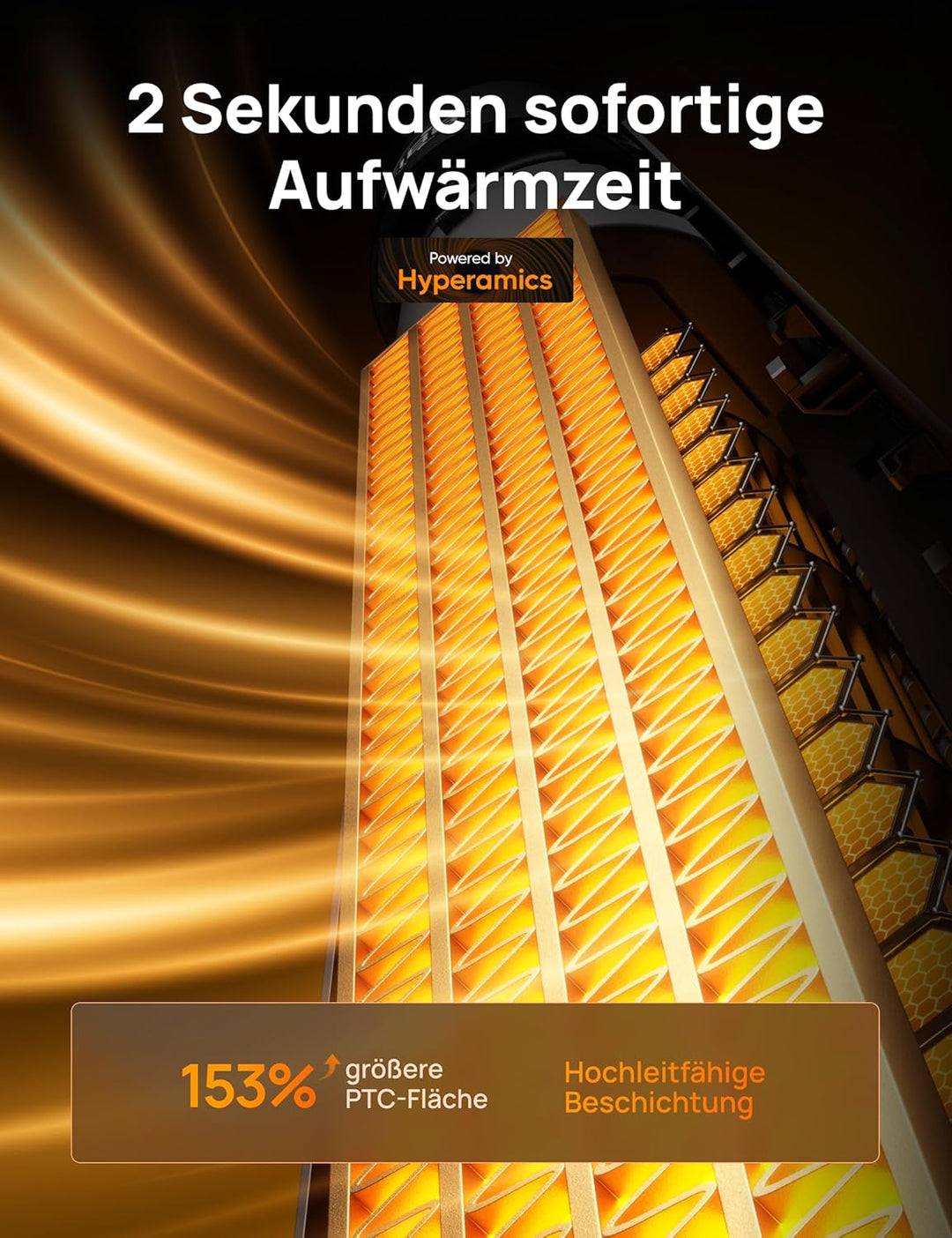 Dreo Heizlüfter Energiesparend, 2000W Elektrische Heizung mit Fernbedienung, 25 dB Leise, 120° Oszil