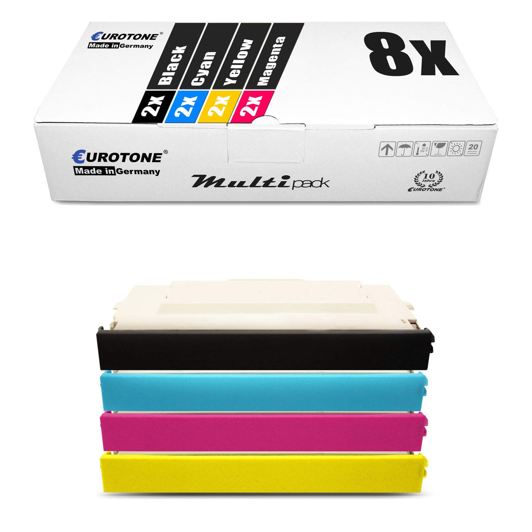8X Müller Printware Toner für Brother HL 2700 C CN CNLT ersetzt TN-04 Schwarz Blau Rot Gelb Set aus