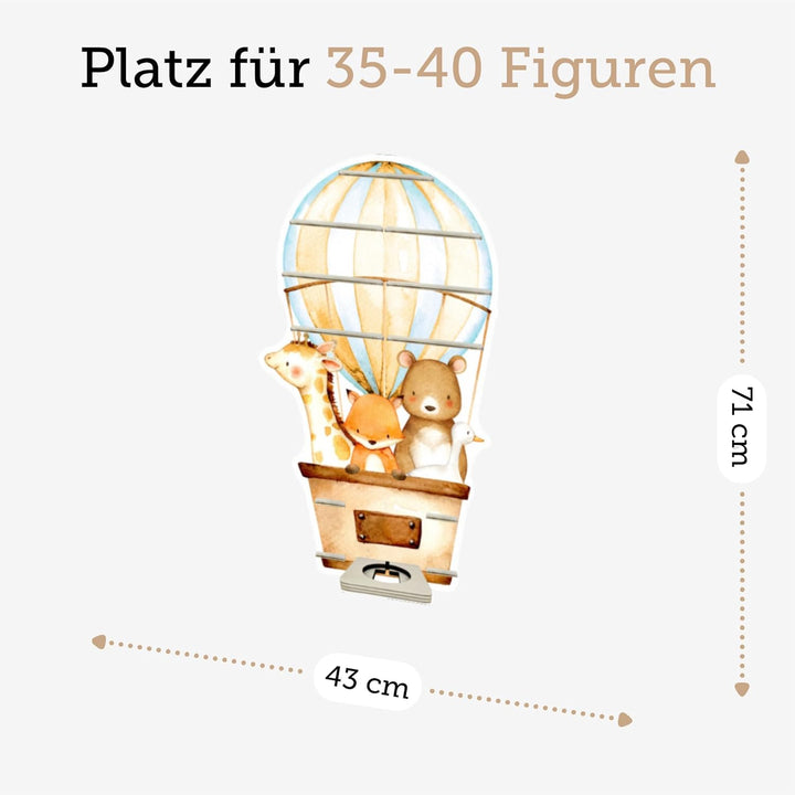 Farbklecks-Collection Musikboxregal Heissluftballonfamilie 1 - passend für Toniebox - Regal mit Plat