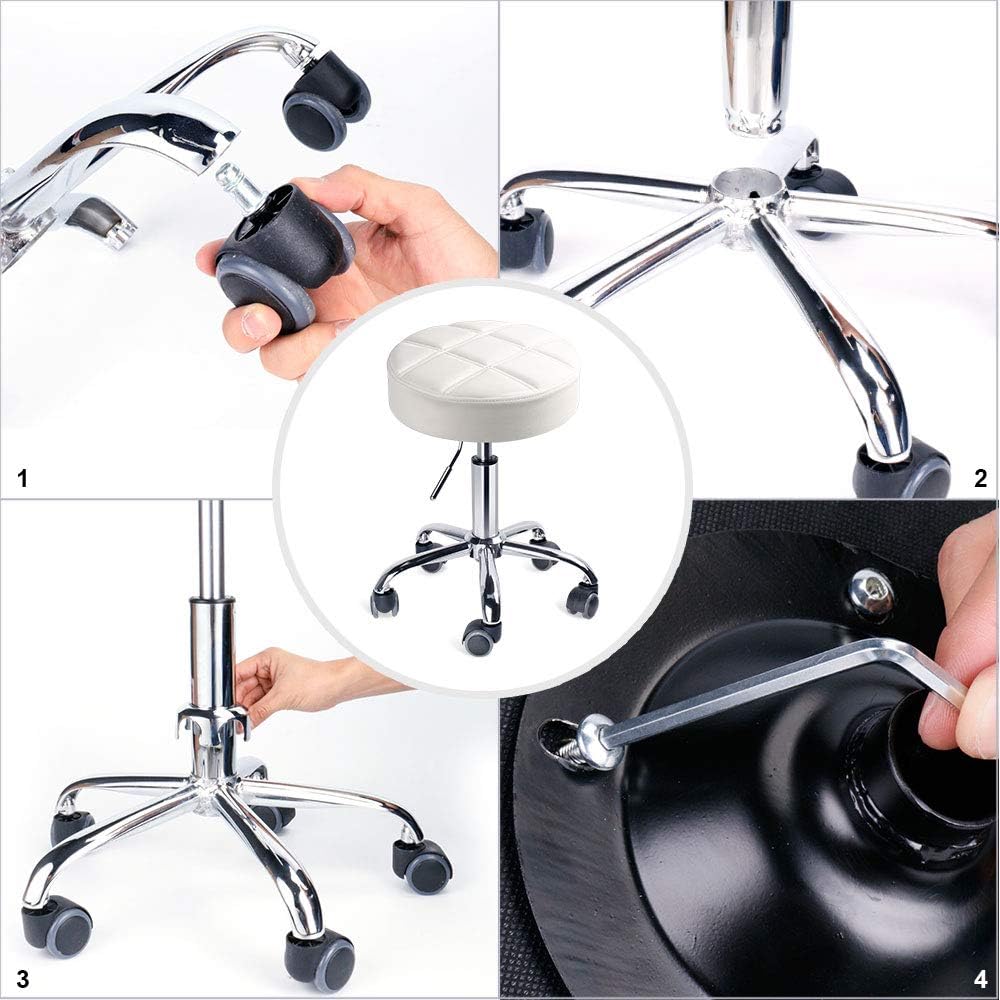 Leader Accessories Drehhocker höhenverstellbar Rollhocker Funktionaler Arbeitshocker Studiohocker im