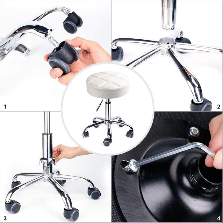 Leader Accessories Drehhocker höhenverstellbar Rollhocker Funktionaler Arbeitshocker Studiohocker im