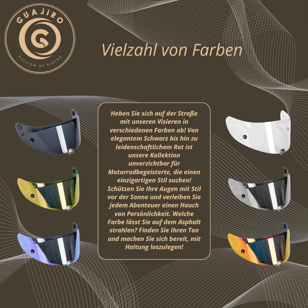 Guajiro - Visier Helm Kompatibel mit HJC HJ-26 | RPHA11 - HJC RPHA70 - (CARBON) | Motorradhelm Visie