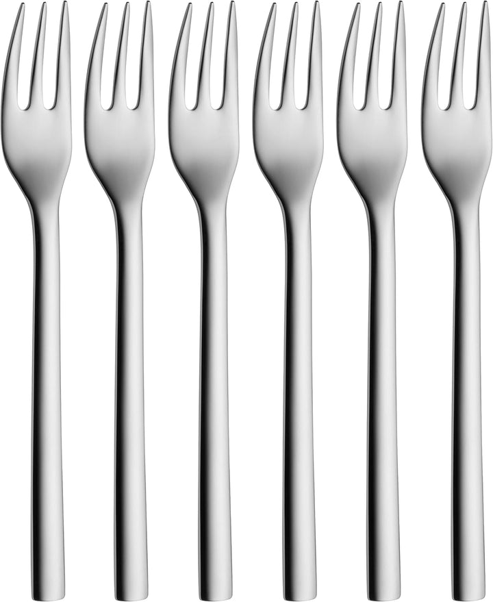 WMF Nuova Kuchengabel Set 6-teilig, 16 cm, Cromargan Edelstahl poliert, glänzend & Nuova Tee-/ Kaffe