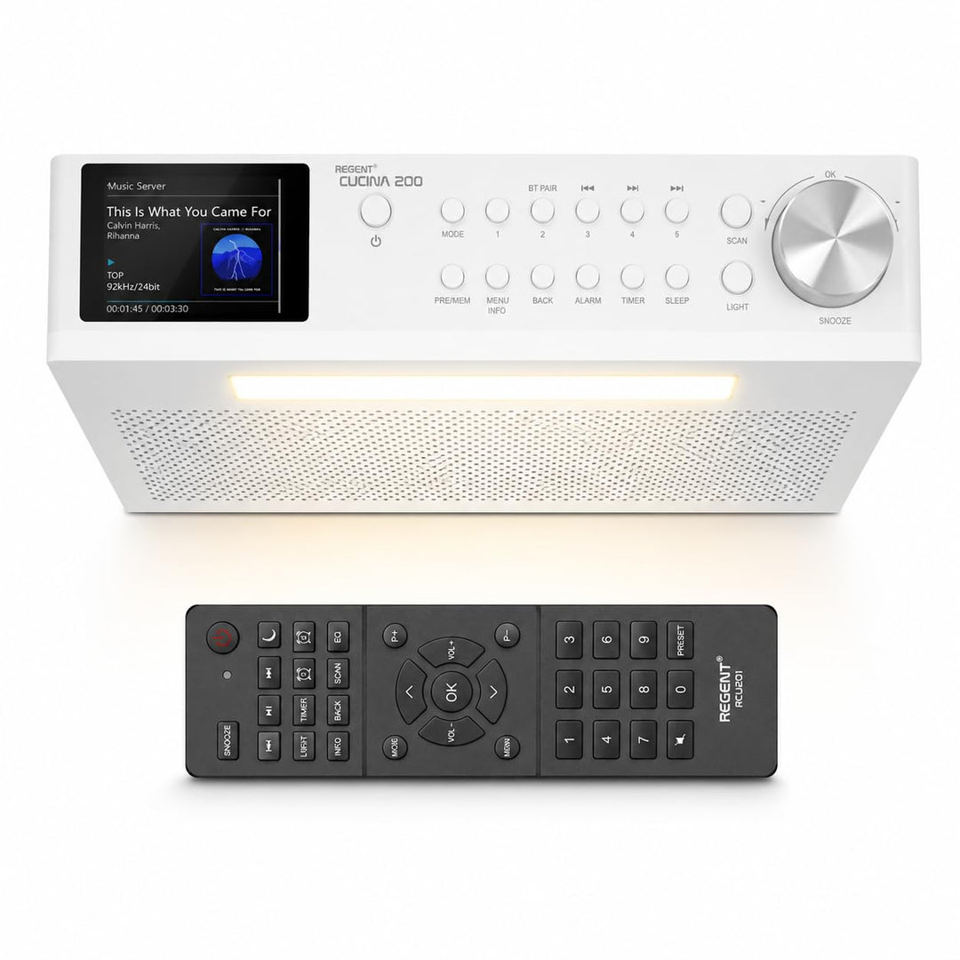Regent Cucina 200 Küchenradio Unterbau Dab Radio mit Bluetooth FM/DAB+ Radio mit Led Leiste Küche, F