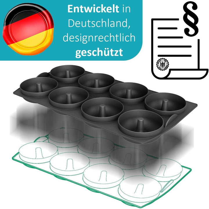 Donuteinsatz Kompatibel Mit Tefal OptiGrill XL, Elite, Plus, Backschaleneinsatz Aus Silikon, 8 Donut